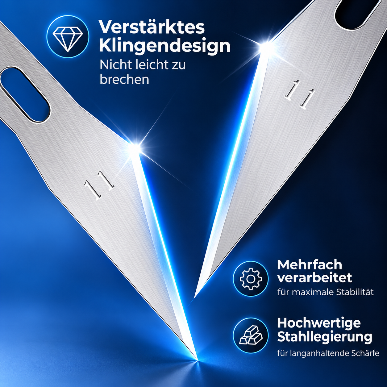 50 Ersatzklingen Nr. 11 – Präzisionsmesser Klingen – Bild 2