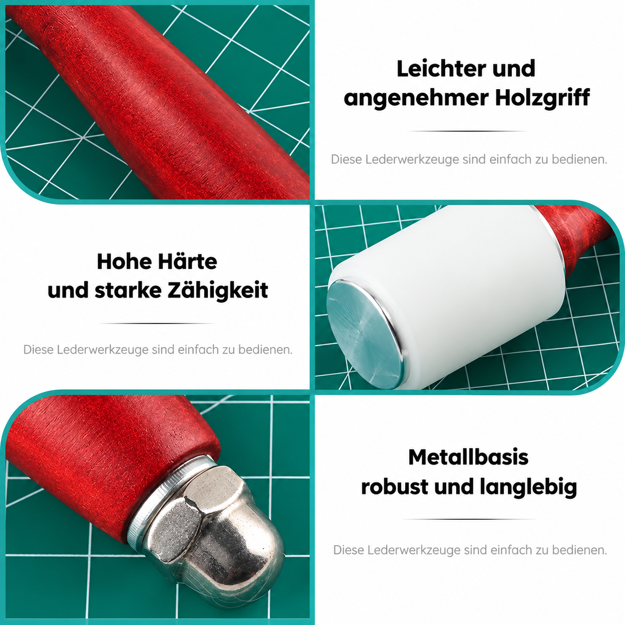 Prägehammer mit Nylonkopf und Holzgriff – Bild 3